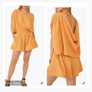Free People Pietro Romper Orange